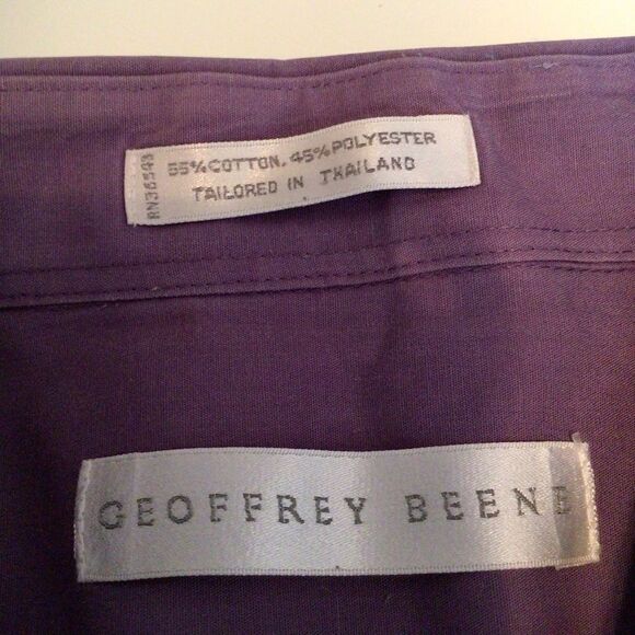Geoffrey Beene Men's Purple Long Sleeve Button Down Shirt Size 16 32/33 - Picture 3 of 5